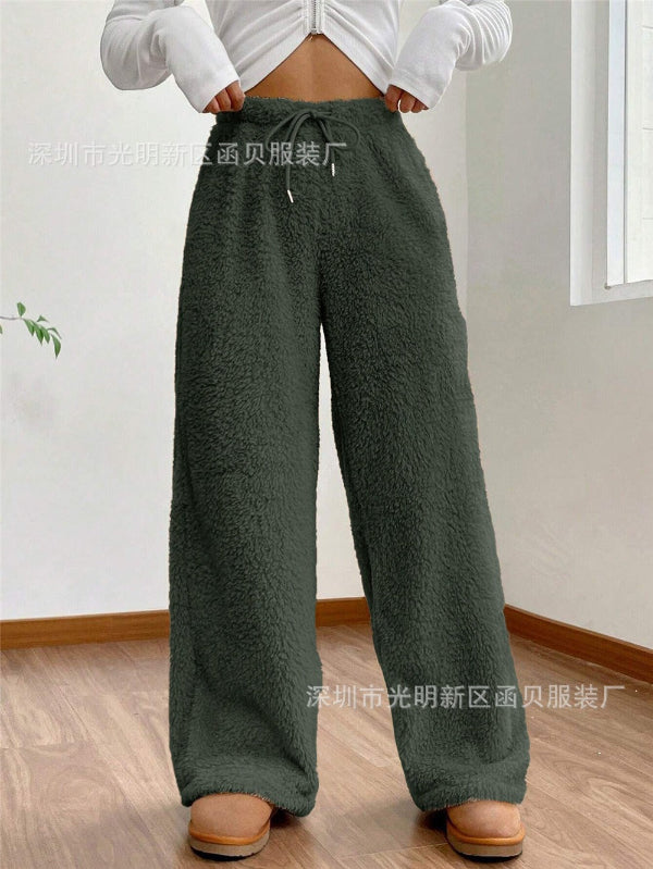 R&B | High Waist Teddy Loungehose mit Kordelzug
