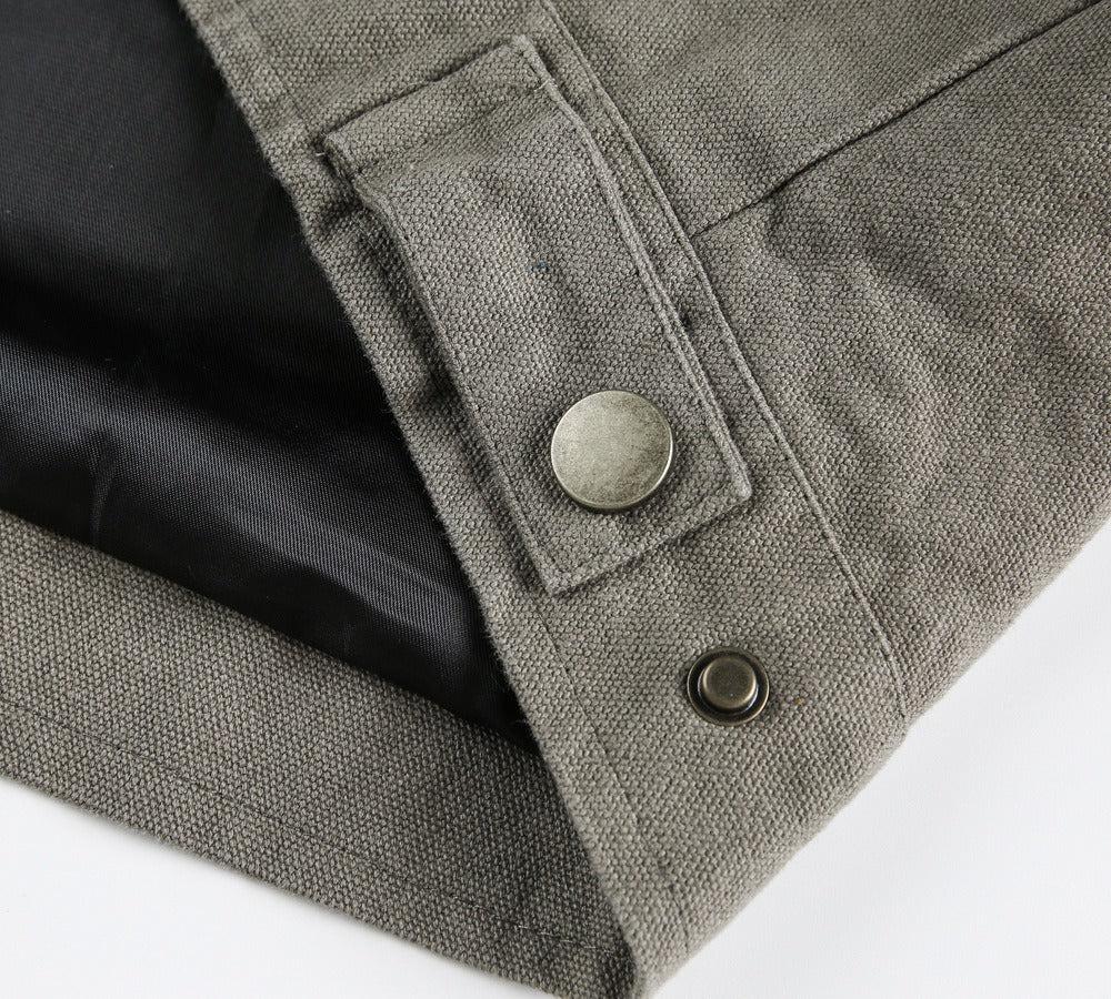 R&B | Herrenjacke mit Wildleder-Effekt und Druckknopfverschluss