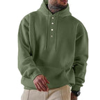 R&B | Kapuzenpullover Lockerer Schnitt Fleece Knopfleiste AlltagsgR&Brauch