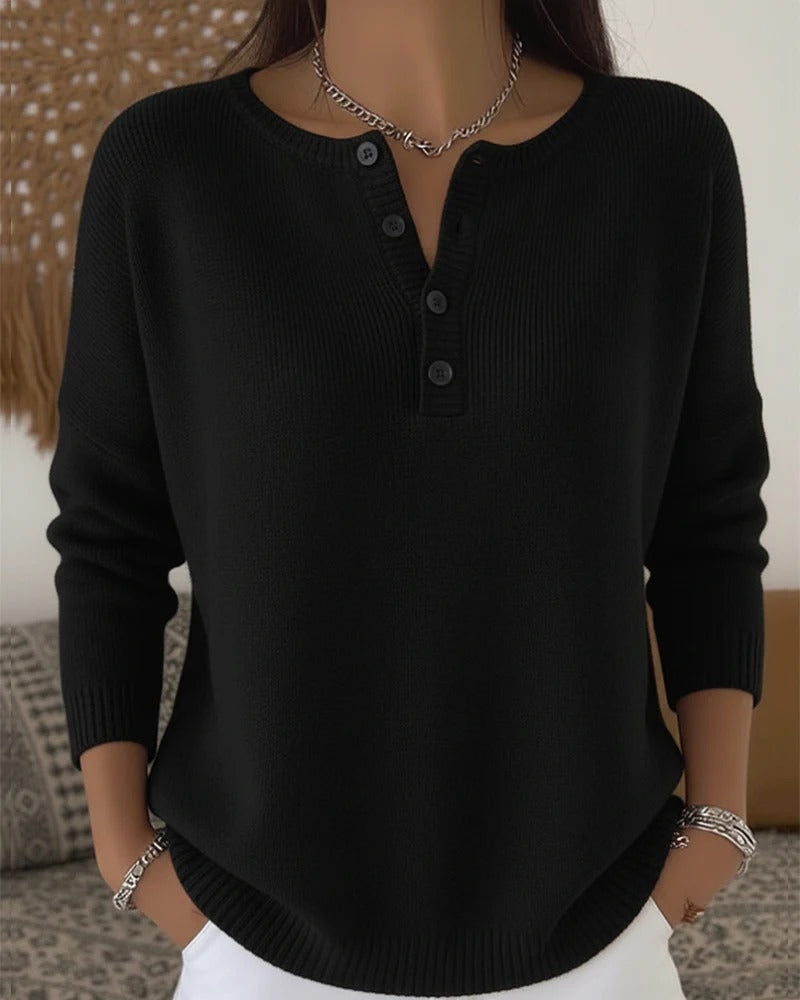 R&B | Klassische Strickjacke mit Knöpfen und langen Ärmeln