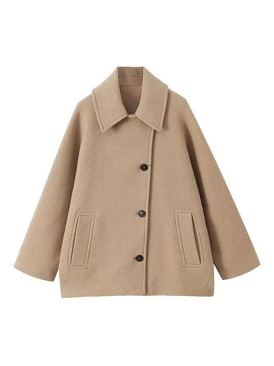R&B | Übergröße Peacoat Doppelreiher Knopfleistenjacke