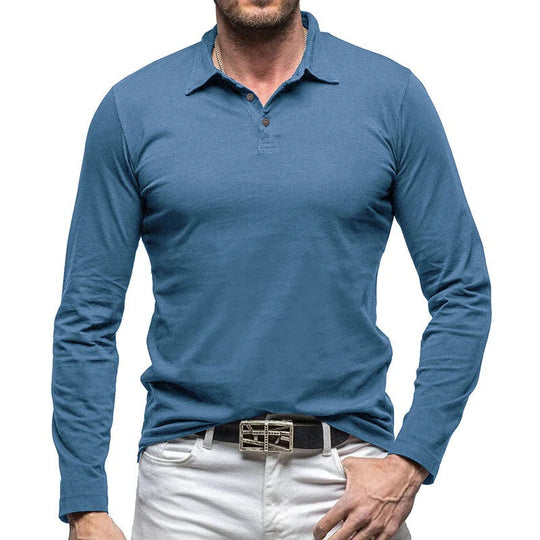 R&B | Piqué Shirt Slim Fit Langarm Knopfverschluss Baumwolle Smart Lässig