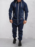 R&B | Jumpsuit Fleece Komfort Lässige Passform Kapuze Voller Reißverschluss Taschen