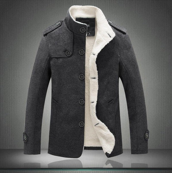 R&B | Trenchcoat Wollmix Schmaler Schnitt Doppelreiher mit Schulterklappen
