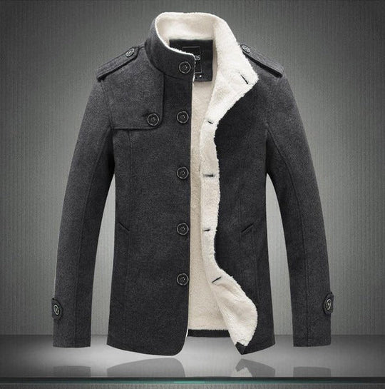 R&B | Trenchcoat Wollmix Schmaler Schnitt Doppelreiher mit Schulterklappen