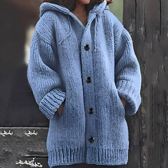 R&B | Bequemer Strickcardigan mit Kapuze für Frauen