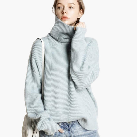 R&B | Oversized Stil Rollkragenpullover für Freizeit und Büro