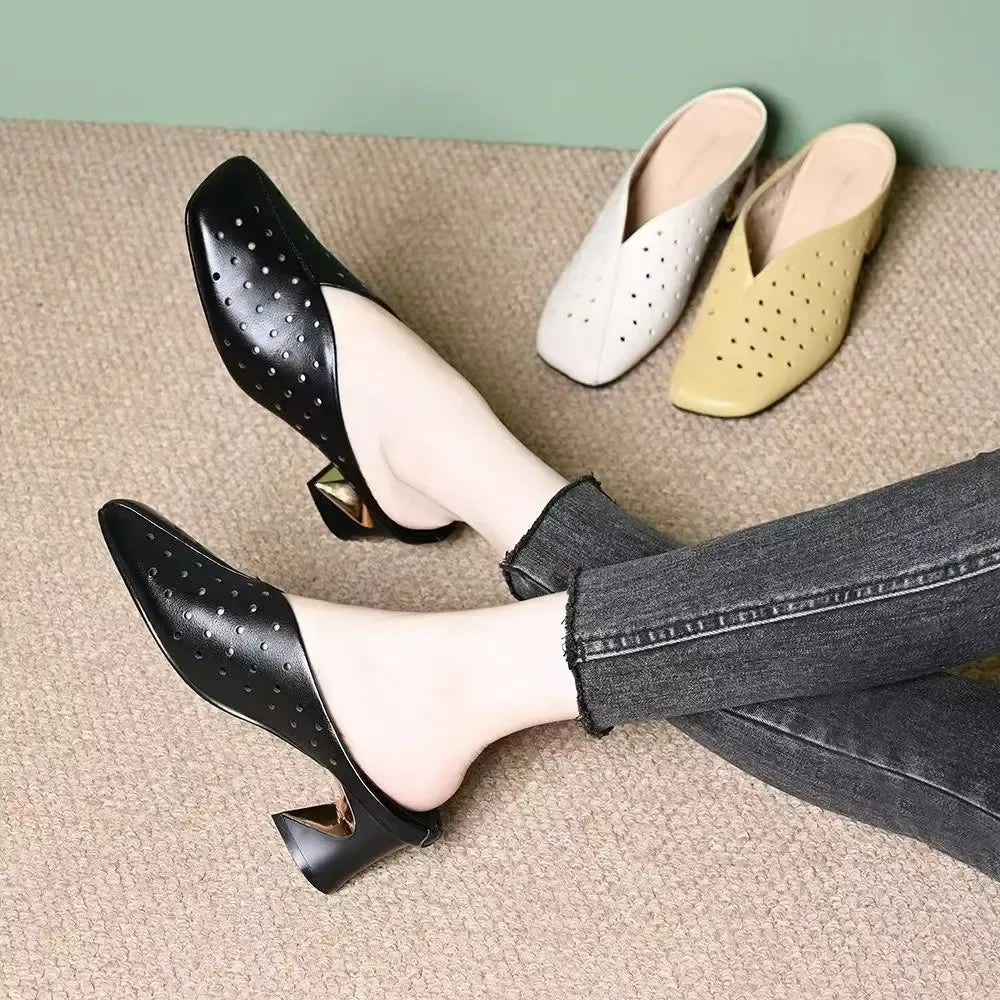 trendige Sandalen mit stabilem, hohlem Absatz R&B R&B