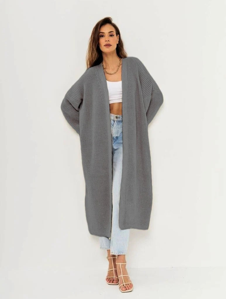 R&B | Lange Strickjacke Wollgefühl Übergröße Schnitt Offene Vorderseite