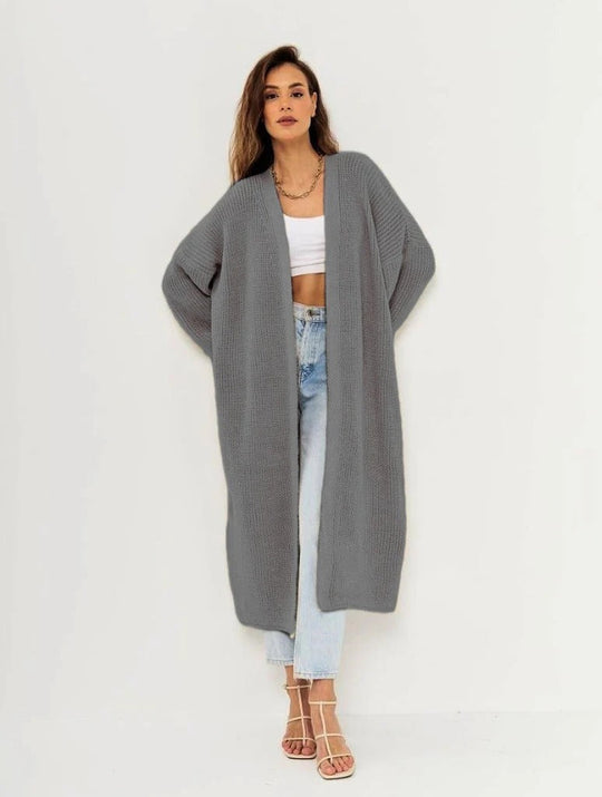 R&B | Lange Strickjacke Wollgefühl Übergröße Schnitt Offene Vorderseite