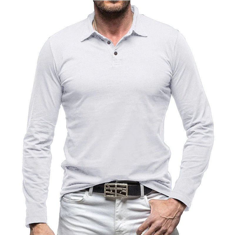 R&B | Piqué Shirt Slim Fit Langarm Knopfverschluss Baumwolle Smart Lässig