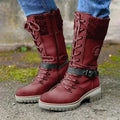 R&B | Stiefel Frontschnürung Reißverschluss Wollbündchen Schnallen Details