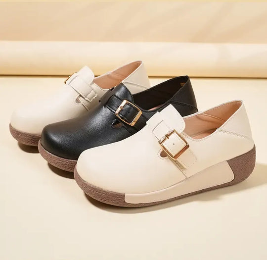 Damen-Lederschuhe mit dicker Sohle R&B R&B