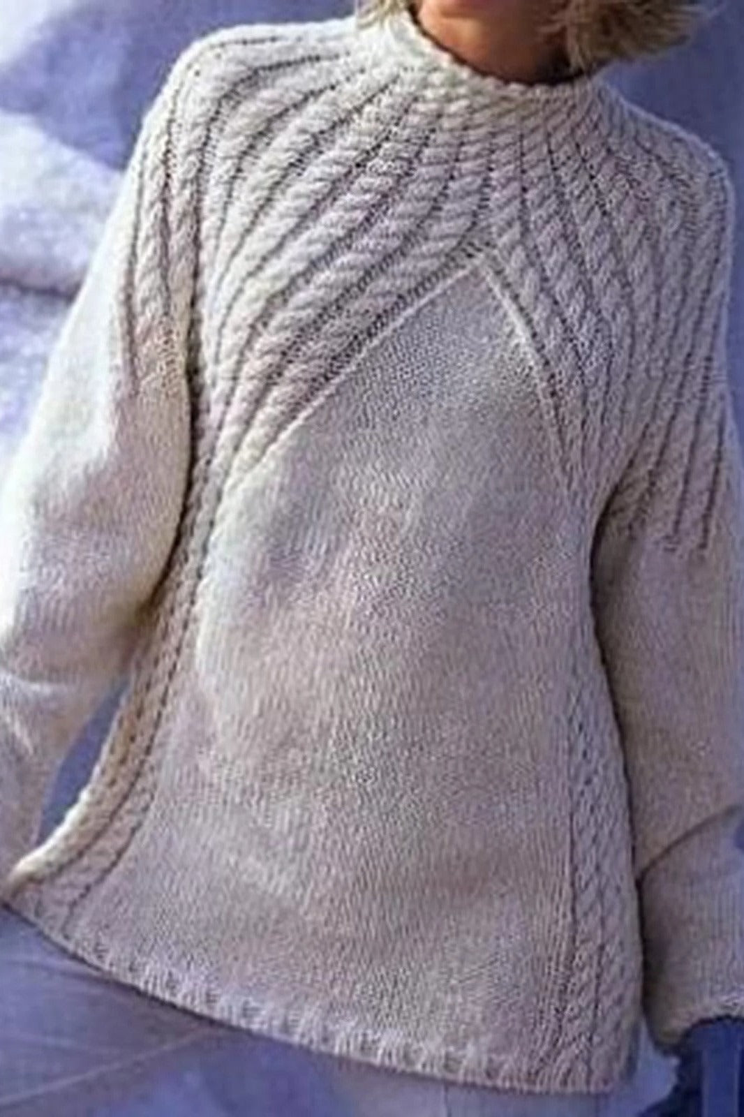 Damen Wolle Rippstrickpullover mit Hoher Kragen & Lässiger Stil | R&B