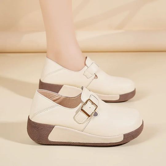 Damen-Lederschuhe mit dicker Sohle R&B R&B