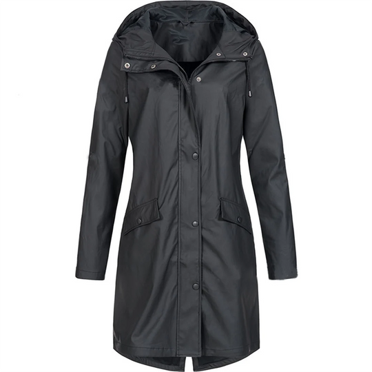 R&B | Regenjacke Taillierte Passform Wasserabweisend mit Kapuze und Knopfverschluss