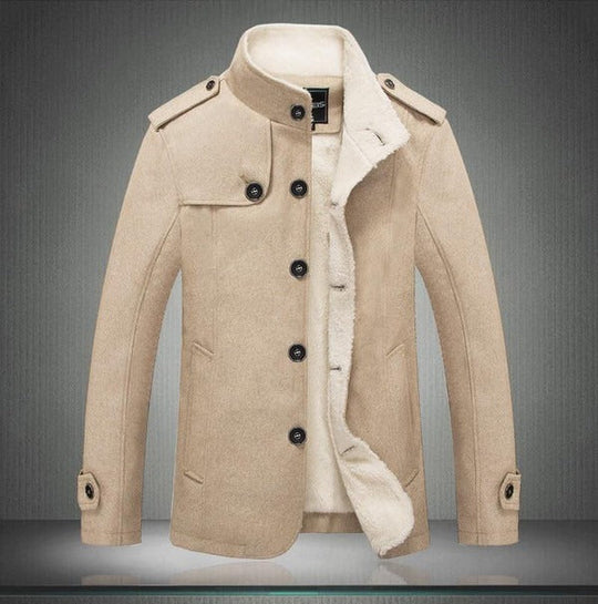 R&B | Trenchcoat Wollmix Schmaler Schnitt Doppelreiher mit Schulterklappen