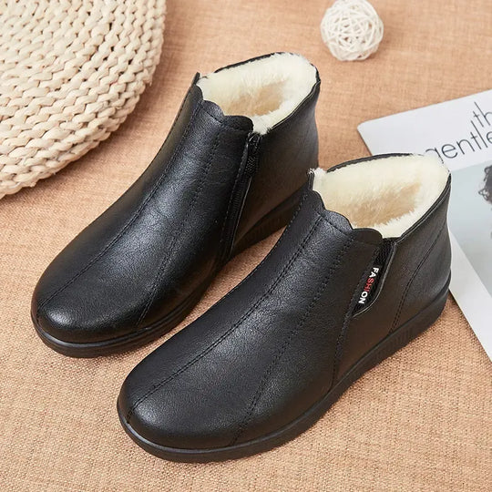 Modische Winterstiefel aus Leder mit Weicher Sohle R&B R&B
