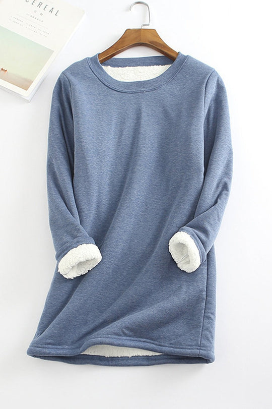 R&B | Tunika Sweatshirt Lockere Passform Langarm Weicher Fleece Futter Komfort