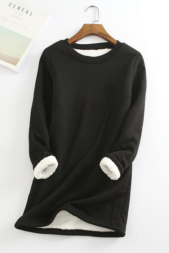 R&B | Tunika Sweatshirt Lockere Passform Langarm Weicher Fleece Futter Komfort