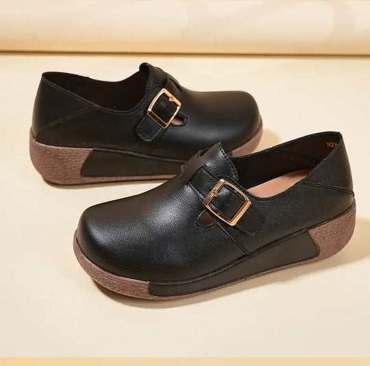 Damen-Lederschuhe mit dicker Sohle R&B R&B