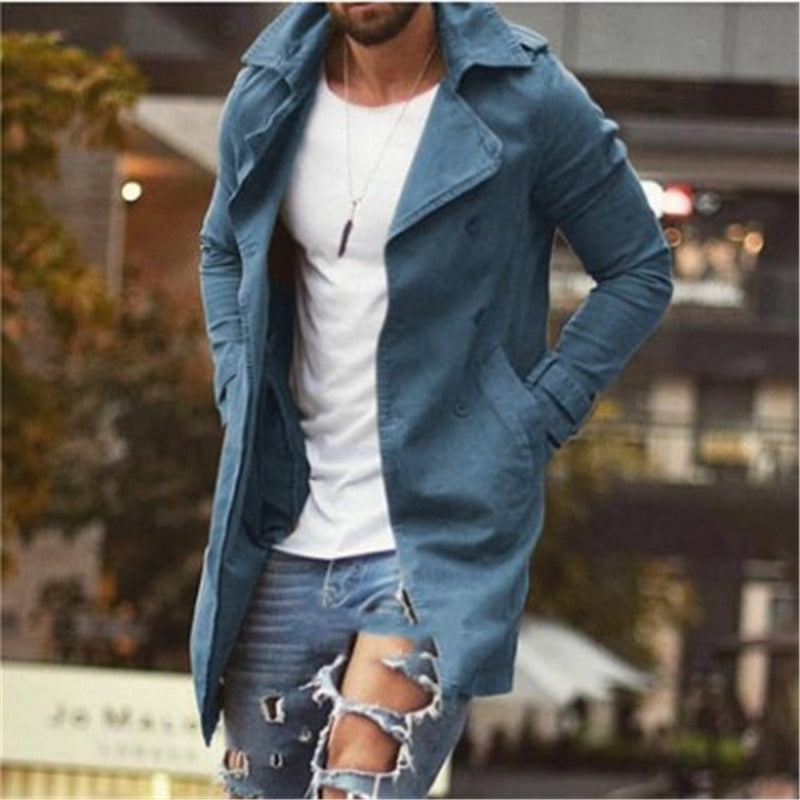 R&B | Mantel Mittellang Slim Fit Baumwollmischung Doppelt Knopf Mit Revers