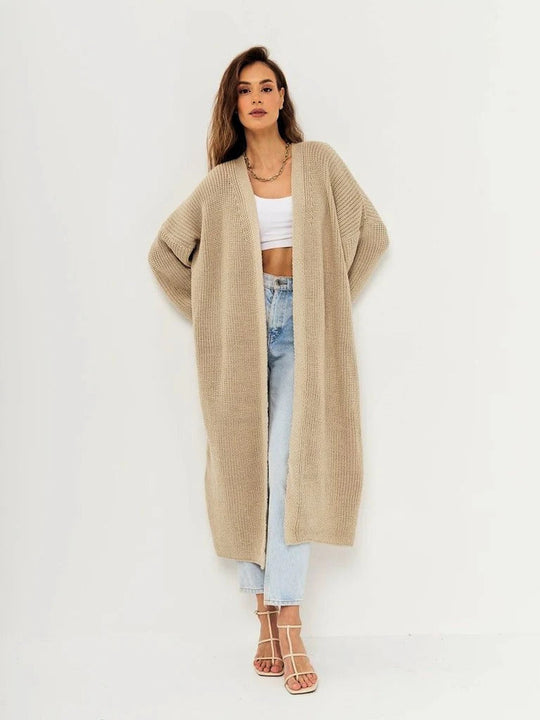 R&B | Lange Strickjacke Wollgefühl Übergröße Schnitt Offene Vorderseite