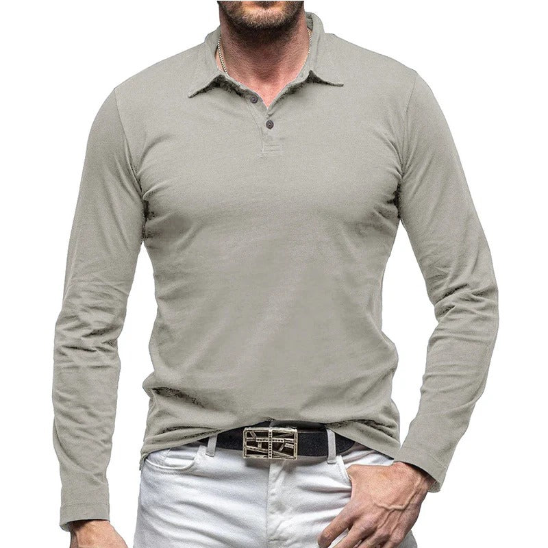 R&B | Piqué Shirt Slim Fit Langarm Knopfverschluss Baumwolle Smart Lässig