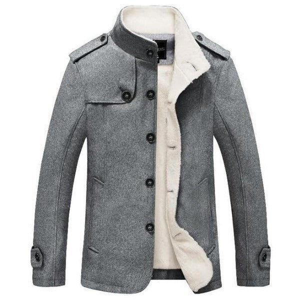 R&B | Trenchcoat Wollmix Schmaler Schnitt Doppelreiher mit Schulterklappen