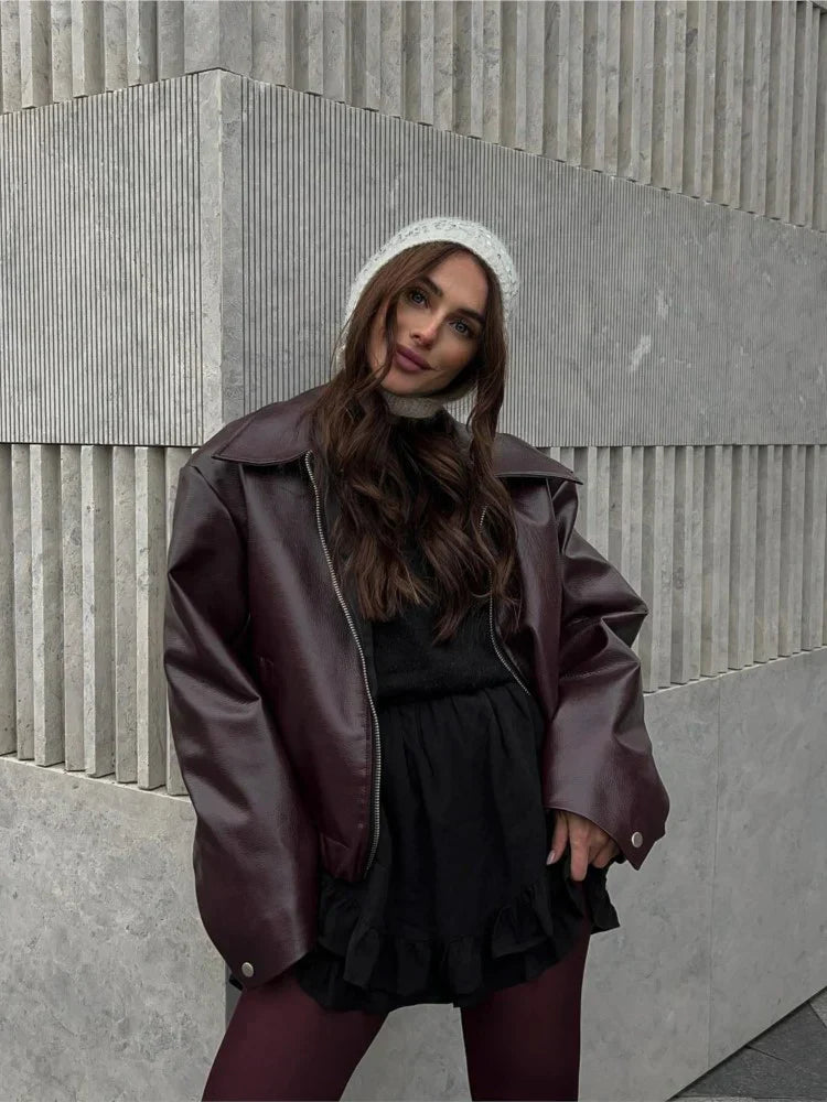 R&B | Ärmeln Burgunderjacke