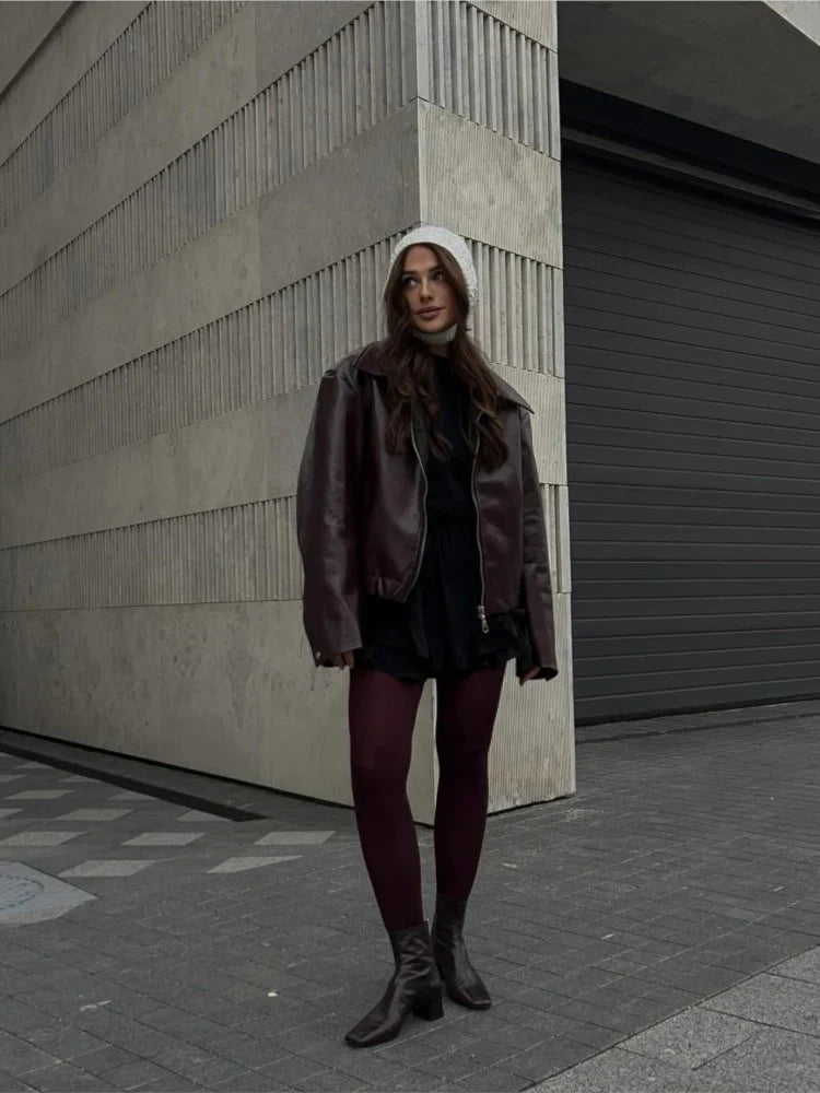 R&B | Ärmeln Burgunderjacke