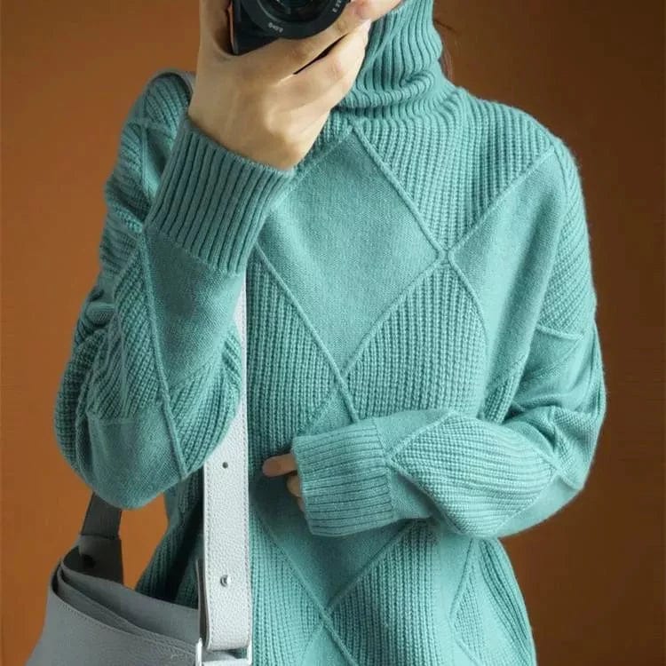 R&B | Ripp-Turtleneck-Pullover für Damen
