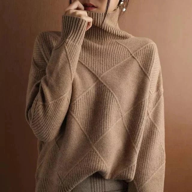 R&B | Ripp-Turtleneck-Pullover für Damen