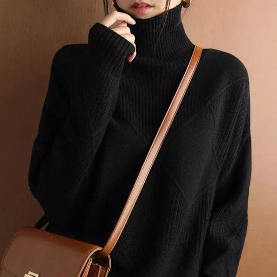 R&B | Ripp-Turtleneck-Pullover für Damen