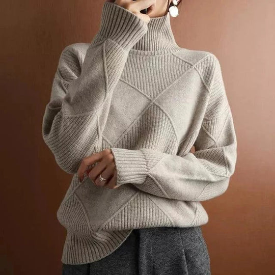 R&B | Ripp-Turtleneck-Pullover für Damen