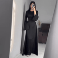 R&B | Lange Satin Damenkleid Elegantes Design & Bequem