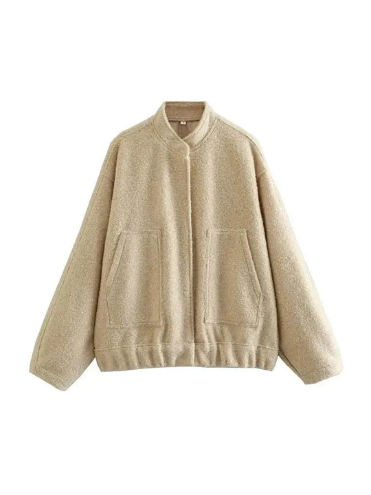 R&B | Übergröße Schnitt Minimalistische Teddyjacke
