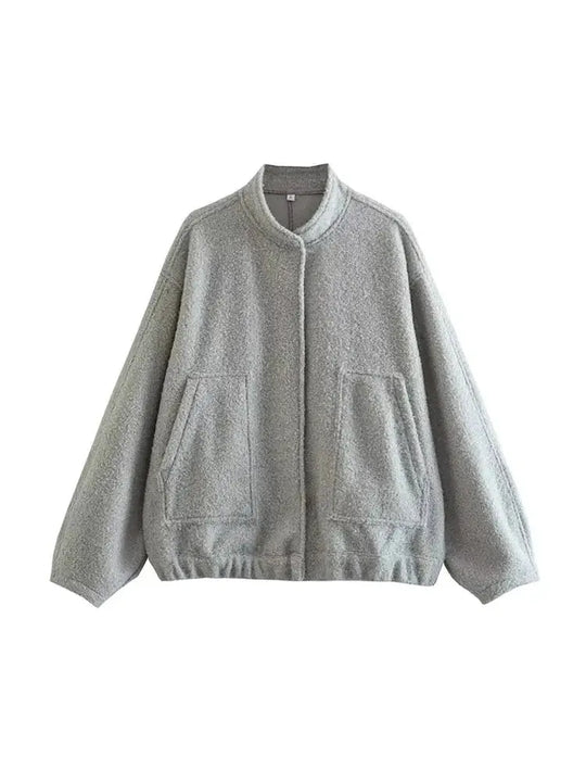 R&B | Übergröße Schnitt Minimalistische Teddyjacke