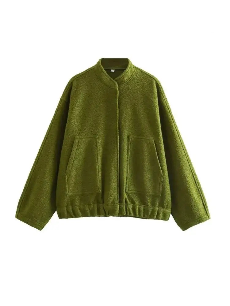 R&B | Übergröße Schnitt Minimalistische Teddyjacke