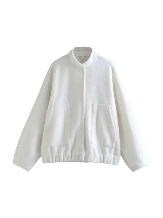 R&B | Übergröße Schnitt Minimalistische Teddyjacke