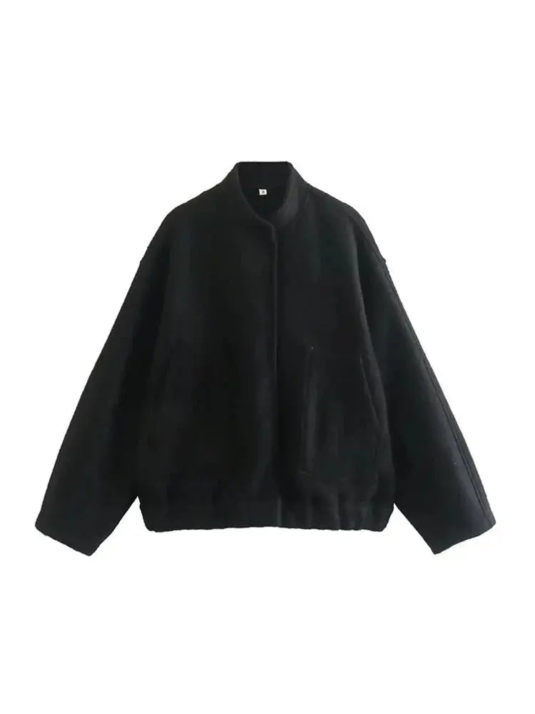 R&B | Übergröße Schnitt Minimalistische Teddyjacke