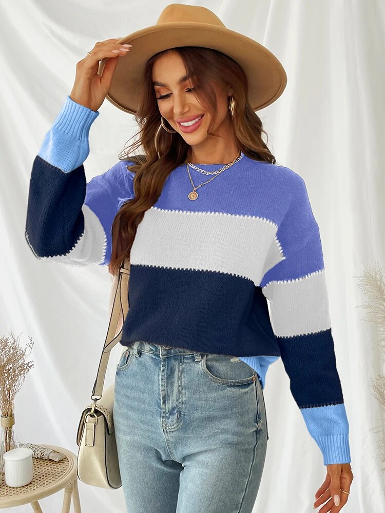 R&B | Gestreifter Strickpullover
