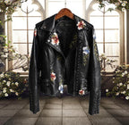 R&B | Bikerjacke mit Blumenmuster Lässig