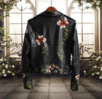 R&B | Bikerjacke mit Blumenmuster Lässig