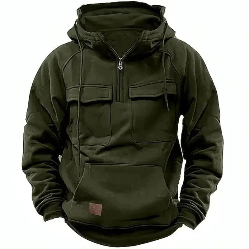 R&B | Funktionale Kapuzenjacke mit Reißverschluss und Vordertaschen Baumwolle Komfortabel und Praktisch