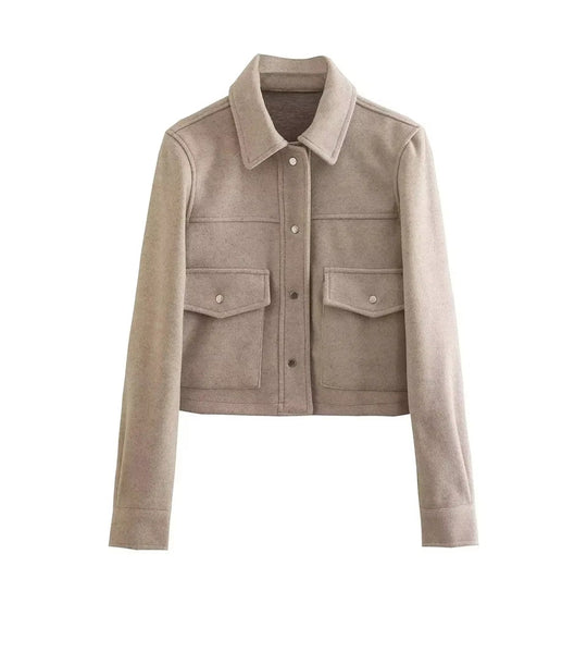 R&B | Kurze Wolljacke mit Knöpfen Weich und Stilvoll Lässiger Look