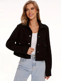 R&B | Kurze Wolljacke mit Knöpfen Weich und Stilvoll Lässiger Look