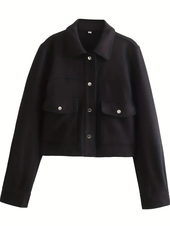R&B | Kurze Wolljacke mit Knöpfen Weich und Stilvoll Lässiger Look