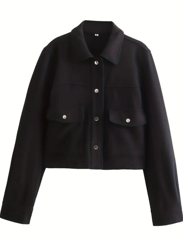 R&B | Kurze Wolljacke mit Knöpfen Weich und Stilvoll Lässiger Look