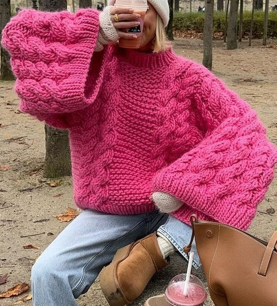 R&B | Grober Zopfmusterpullover
